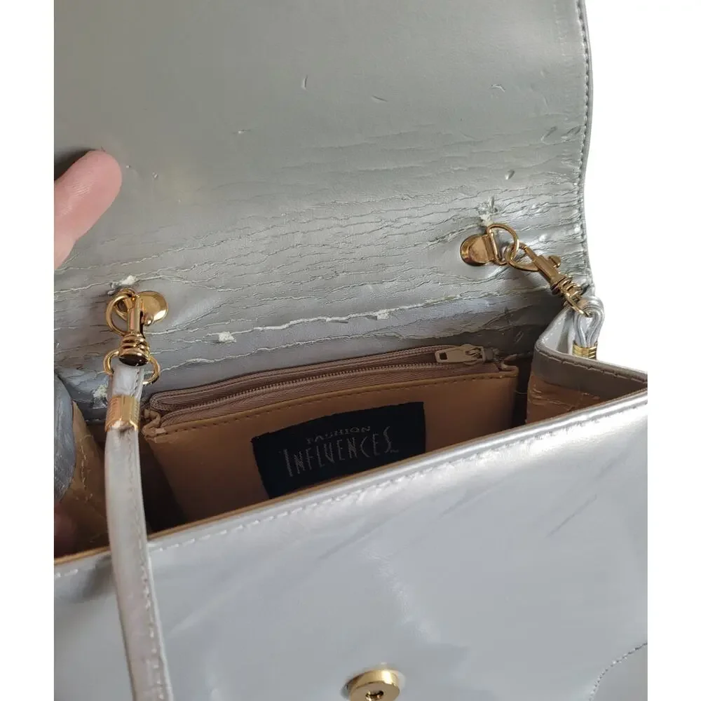 STUNNING J. Renee Vintage 'BIANCO' Silver Iridescent Pumps plus Matching Purse